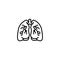 Line icon. Lungs symbol sign