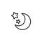 Line icon. Moon and Stars