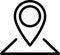 Line icon of pin as a concept of location marking