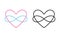 Line icon polyamory. Colored and black versions. Ethical non monogamy concept. Notions of polygamy and open relations