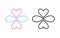 Line icon polyamory. Colored and black versions. Ethical non monogamy concept. Notions of polygamy and open relations