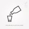 Line icon pour milk into glass