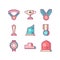 Line Icon of Rewards, Prise, Isolated Object. Line icons set.