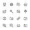 Line icon set related to web service such as domain, hosting, optimization, design and more