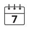 Line icon the seventh day on the calendar