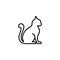 Line icon. Silhouette of cats; cat