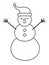 Line icon snowman. Winter holiday