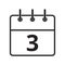 Line icon the third day on the calendar