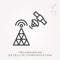Line icon transmission satellite communication