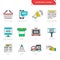 Line icons of advertising marketing product promotion vector