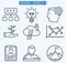 Line icons, business people in a work process