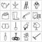 Line Icons Gardening Equipment