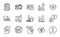 Line icons set. Included icon as Engineering documentation, Documents, Reject checklist. Vector