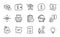 Line icons set. Included icon as Exam time, Upload file, Light bulb. Vector