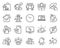 Line icons set. Included icon as Pet tags, Time, Share call signs. Vector