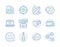 Line icons set. Included icon as Sunflower seed, Medical pills, Internet downloading signs. Vector