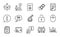 Line icons set. Included icon as Survey results, Checklist, File settings. Vector