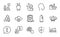Line icons set. Included icon as Trade chart, Espresso cream, Cloud computing. Vector