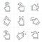 Line Icons Style Basic human gestures