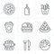 Line Icons Style Fast Food Icons