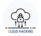Line Icons Style. Hacker Cyber crime attack Cloud Hacking for web design