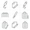 Line Icons Style Writing icons