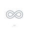 Line infinity symbol, linear infinite icon