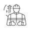 line installer repairer line icon vector illustration