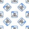 Line Internet piracy icon isolated seamless pattern on white background. Online piracy. Cyberspace crime with file