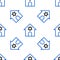 Line Jewish synagogue building or jewish temple icon isolated seamless pattern on white background. Hebrew or judaism