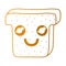 Line kawaii cute happy slice bread