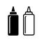line ketchup and mustard squeeze bottle vector icon illustration
