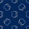 Line Leather icon isolated seamless pattern on blue background. Vector