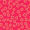 Line Leather icon isolated seamless pattern on red background. Vector