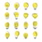 Line light bulbs icons on white background