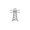 Line lighthouse icon on white background