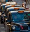 Line of London Taxi Cabs