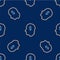 Line Lucky player icon isolated seamless pattern on blue background. Vector