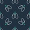 Line Lungs icon isolated seamless pattern on black background. Vector