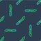 Line Machete or big knife icon isolated seamless pattern on blue background. Vector