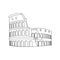 Line medieval coliseum rome architecture design