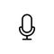 line microphone, mic icon on white background