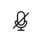 line microphone, mic mute icon on white background