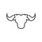 Line minimalist head bull logo design, vector graphic symbol icon illustration creative idea