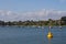 Line of Moored Sailboats in background