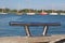 Line of Moored Sailboats in background with a Cleat