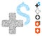 Line Mosaic Add Dollar Icon