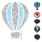 Line Mosaic Aerostat Balloon Icon