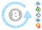 Line Mosaic Bitcoin Chargeback Icon