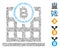 Line Mosaic Bitcoin Corporation Building Icon